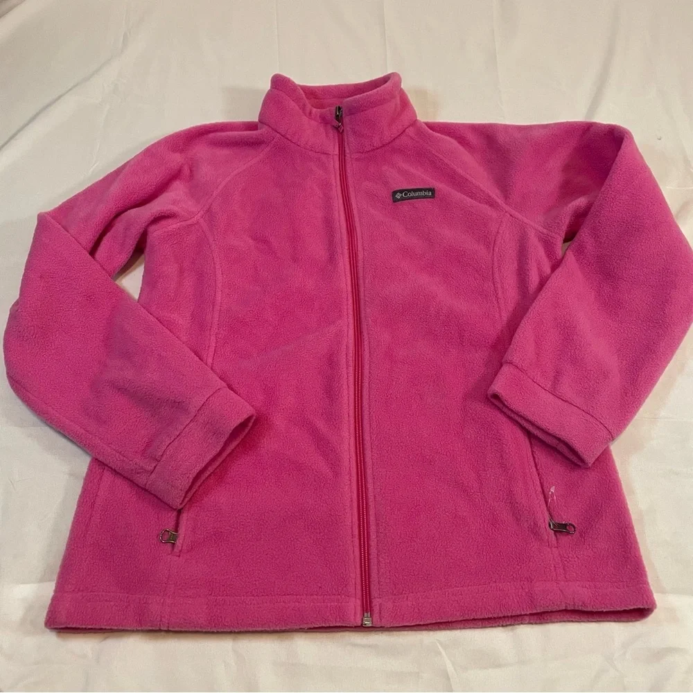Columbia Benton Springs‎ Bright Pink Full-Zip Fleece Jacket